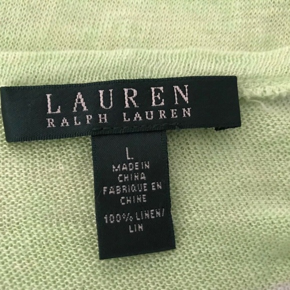 Lauren Ralph | Womens Size L Crewneck Pullover Sweater Striped 100% Linen - Picture 9 of 10